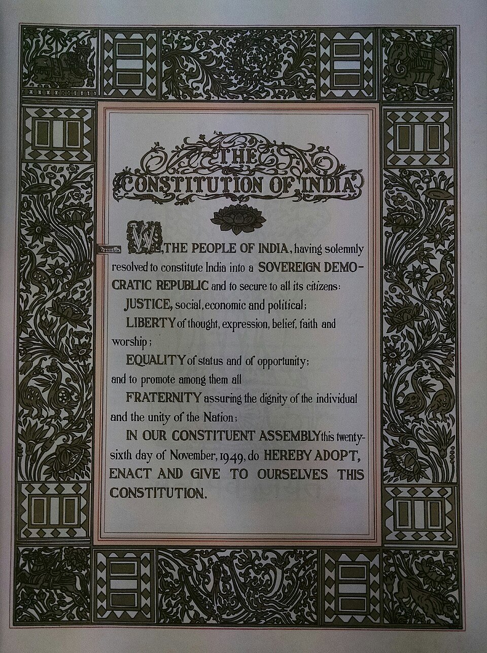 Preamble of the Constitution of India